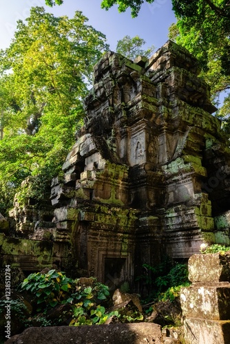 Photos Ancient stone temple ruins in jungle.