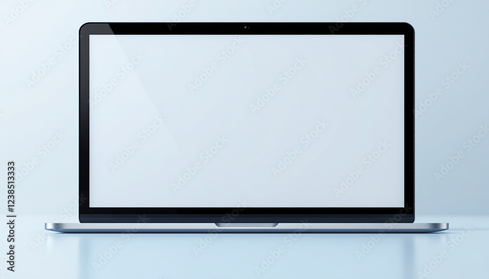 Modern Laptop Computer with Blank Screen Display Modern Laptop Computer with Blank Screen Display