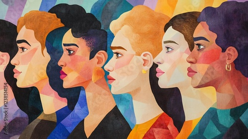 Conceptual artwork of identity and intersectionality within social constructs and societal roles