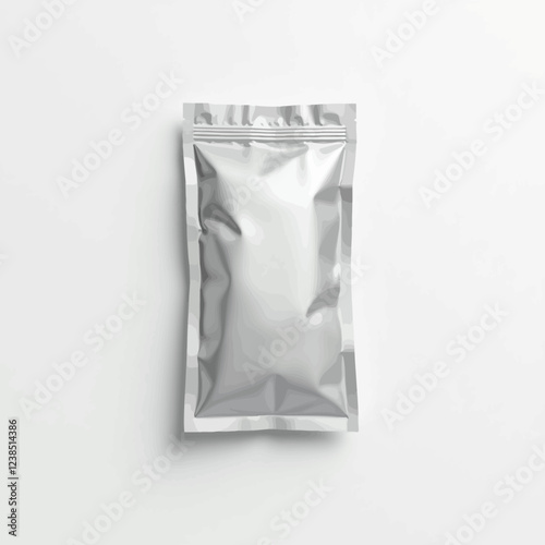 Mockup Blank Foil Packaging Sachet for Tea, Coffee, Sugar, Condoms, Drugs as well as Salt, Spices, Sauce, Shampoo, Gel etc. Plastic Pack Template for your design and branding.