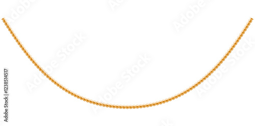 Trendy Gold Chain Necklace On White Background, Unique Fine Jewelry Vector Illustration.	