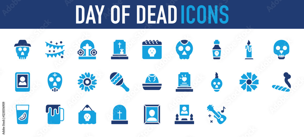 Set of Day of Dead icon. Skull, Smartphone, Sunflower, Maracas, Broken Eggs, Grave, Flower, Smoking, Lemonade, Coffee, Tomb, Profile, Praying, Acoustic Guitar, Garland vector. Set of Day of Dead icon. Skull, Smartphone, Sunflower, Maracas, Broken Eggs, Grave, Flower, Smoking, Lemonade, Coffee, Tomb, Profile, Praying, Acoustic Guitar, Garland vector.