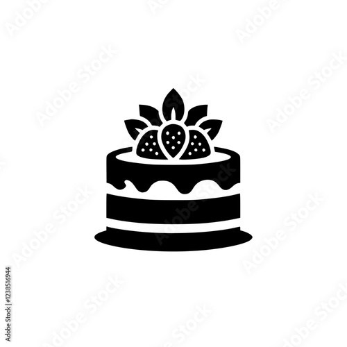 A delectable strawberry cake, perfect for birthdays or any special occasion. This image showcases a rich, chocolatey cake adorned with juicy strawberries, creating a mouthwatering dessert experience.