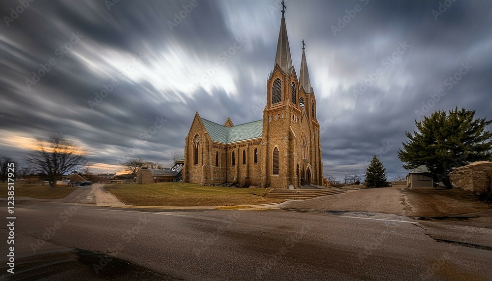 Fototapeta premium church at sunset