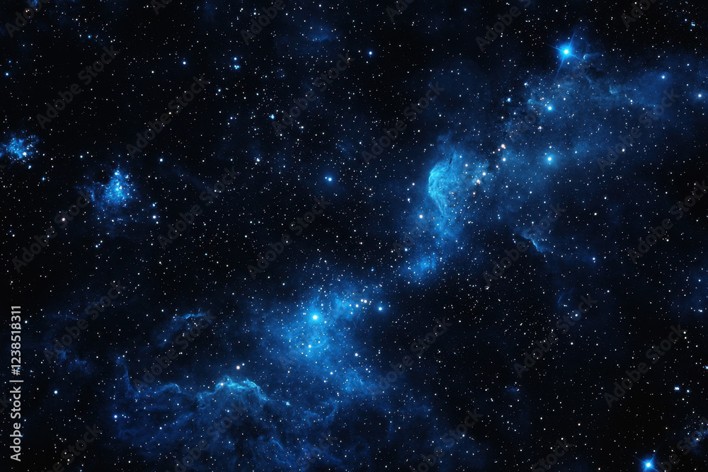 Fototapeta premium Celestial river of glowing blue stardust winding through the cosmic expanse.