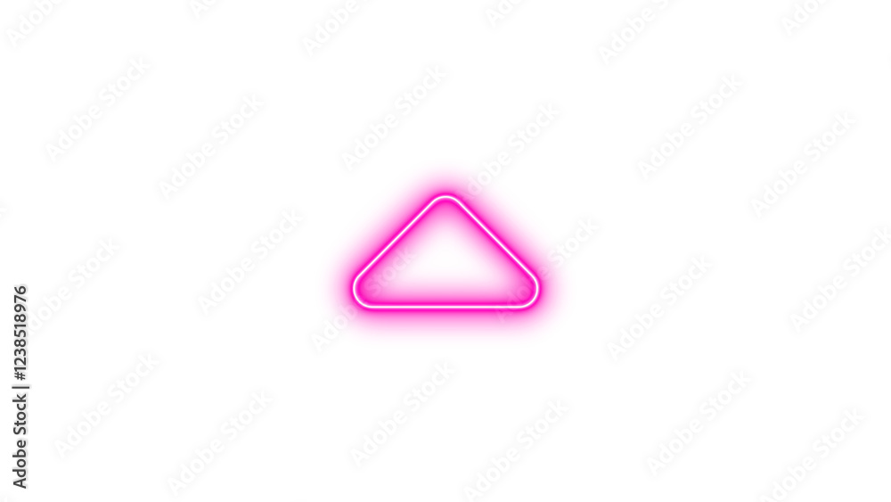 Neon symbol caret up icon pink color glow with transparent background Neon symbol caret up icon pink color glow with transparent background