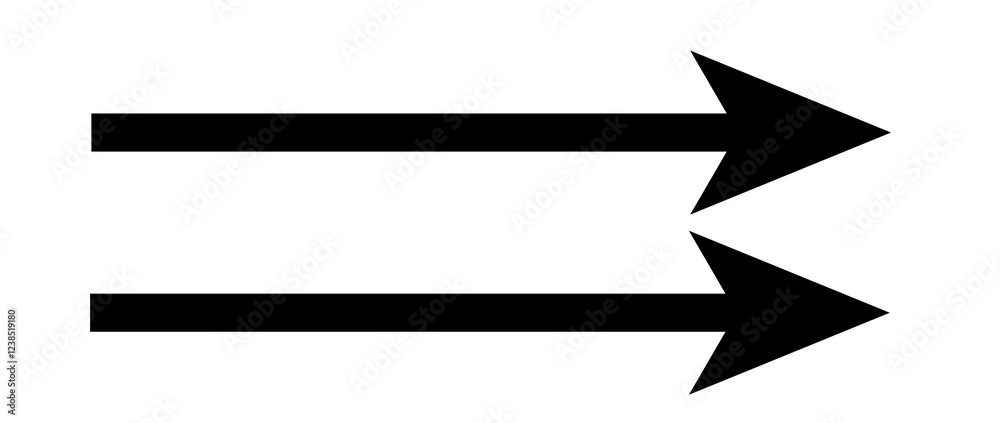 Curved arrow and long arrow icon vector. Arrow pointer icon sign symbol in trendy flat style.  Cute realistic up, down, left and right arrow icon isolated on white background. eps10