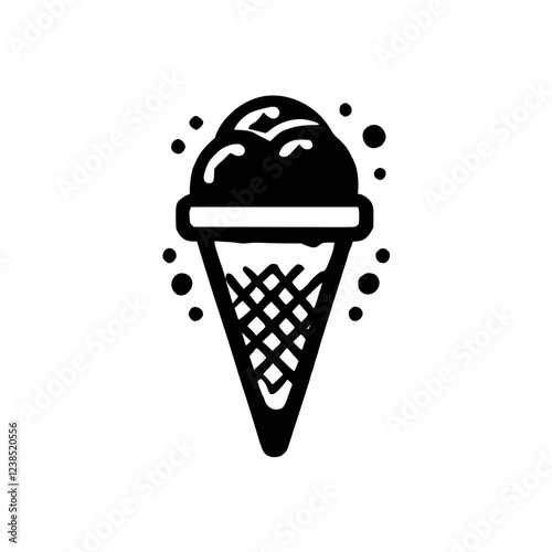 A delectable ice cream cone, a delightful summer treat. This minimalist design is perfect for food blogs, restaurants, and anyone with a sweet tooth.