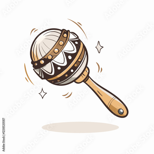 Colorful decorative maraca shaking, joyful celebration