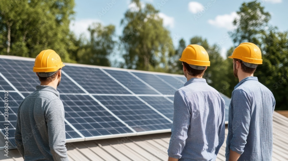Sustainable Eco-Friendly Home Surrounded by Lush Trees Featuring Solar Panels on Roof Representing Green Architecture and Climate Action Initiatives Sustainable Eco-Friendly Home Surrounded by Lush Trees Featuring Solar Panels on Roof Representing Green Architecture and Climate Action Initiatives