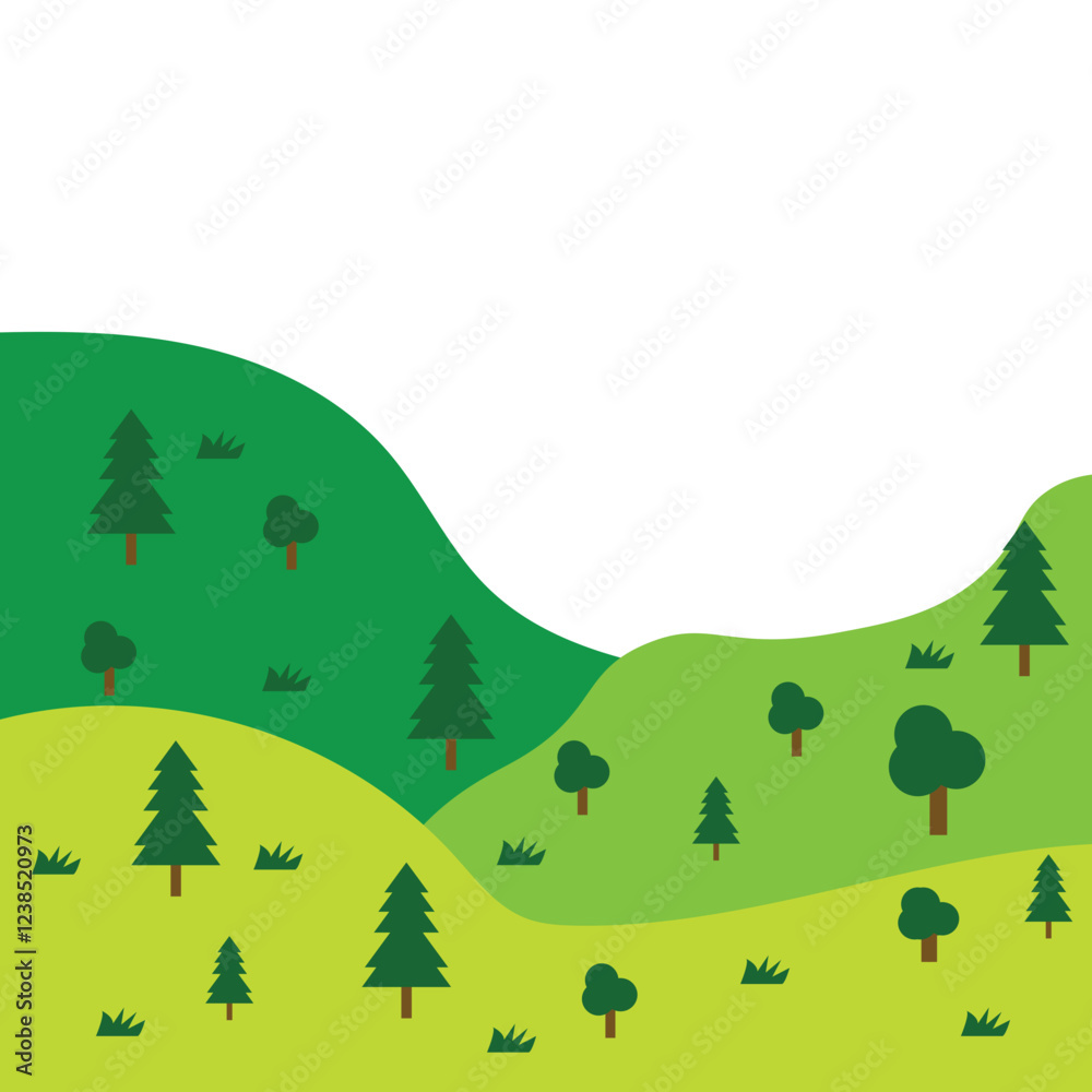 Obraz premium Hill Forest Land Vector