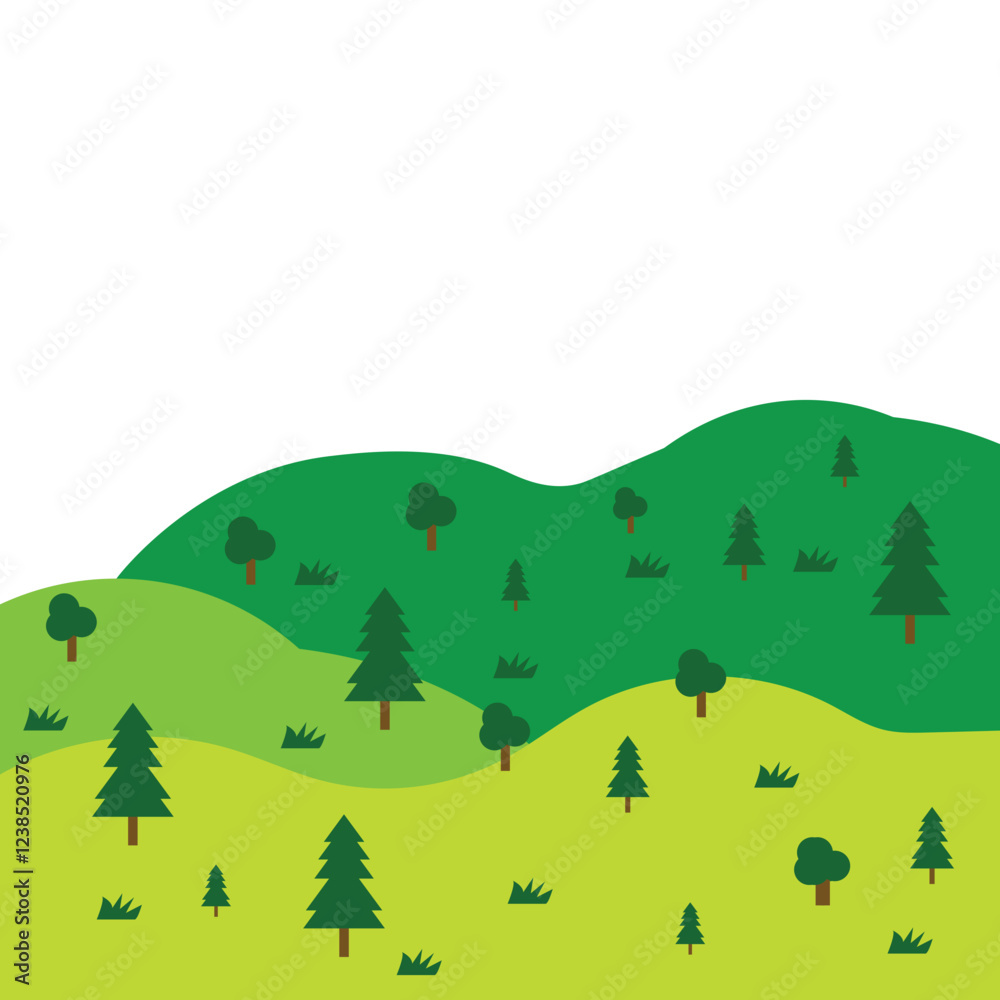 Obraz premium Hill Forest Land Vector
