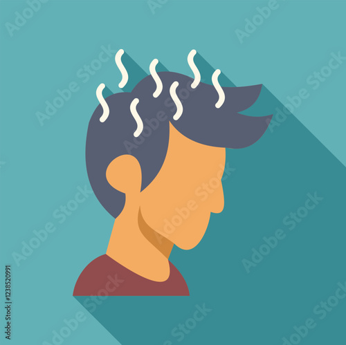 Profile of a man with steam coming out of his head, depicting anger, stress, and frustration