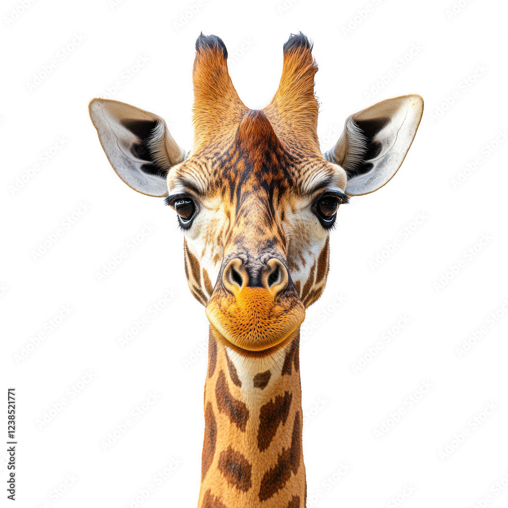 Fototapeta premium Giraffe isolated on transparent background