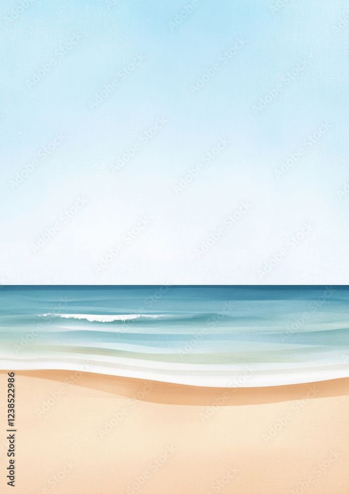 Aquarell Strand Hintergrund mit Textfreiraum