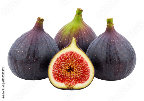 Fresh fig fruits isolated on white background, no depth of field, sharp .