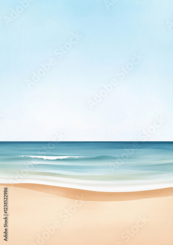 Obraz na płótnie Aquarell Strand Hintergrund mit Textfreiraum w salonie