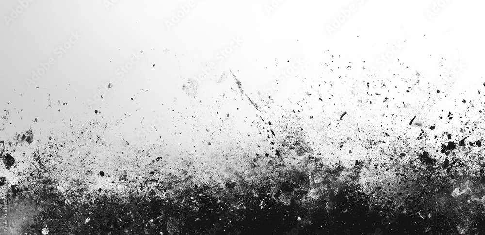 Obraz premium Abstract Black Ink Splashes on White Background