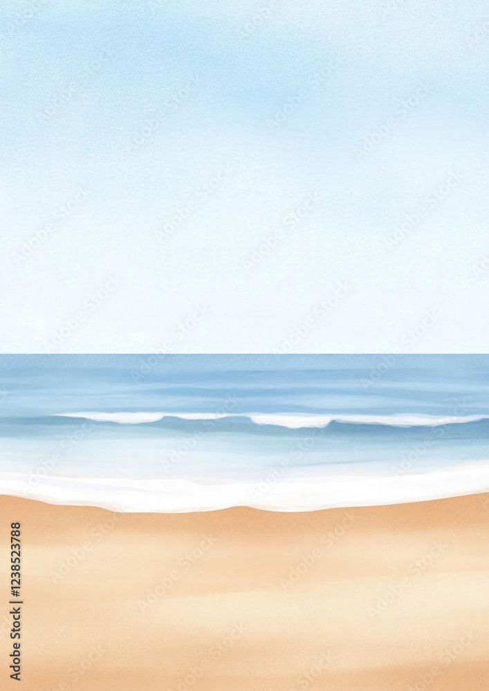 Aquarell Strand Hintergrund mit Textfreiraum