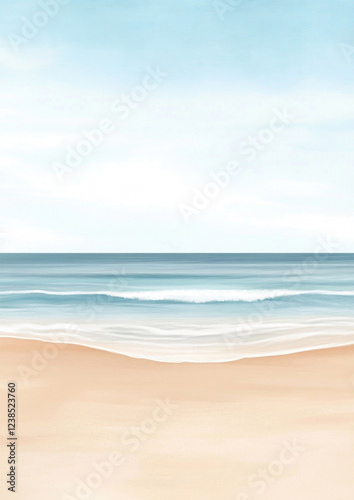 Obraz na płótnie Aquarell Strand Hintergrund mit Textfreiraum w salonie
