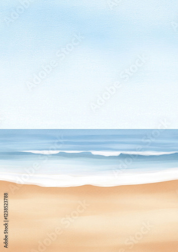 Obraz na płótnie Aquarell Strand Hintergrund mit Textfreiraum w salonie