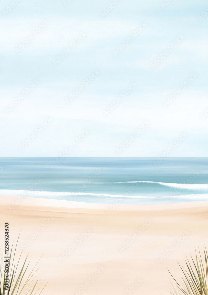 Aquarell Strand Hintergrund mit Textfreiraum