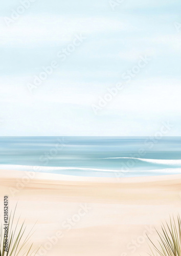 Obraz na płótnie Aquarell Strand Hintergrund mit Textfreiraum w salonie