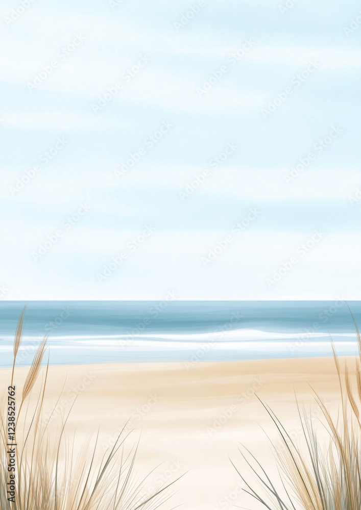 Aquarell Strand Hintergrund mit Textfreiraum 
