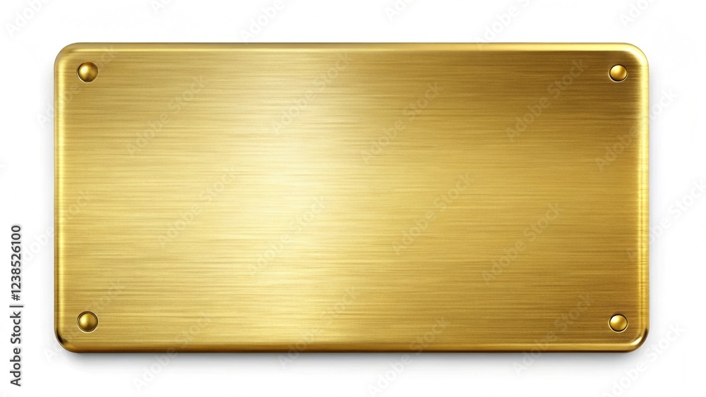 Rectangular gold metal plate with a smooth, polished surface and rounded edges, showcasing a reflective finish. Ideal for design and branding purposes. Isolated on white background,
Rectangular gold metal plate with a smooth, polished surface and rounded edges, showcasing a reflective finish. Ideal for design and branding purposes. Isolated on white background,