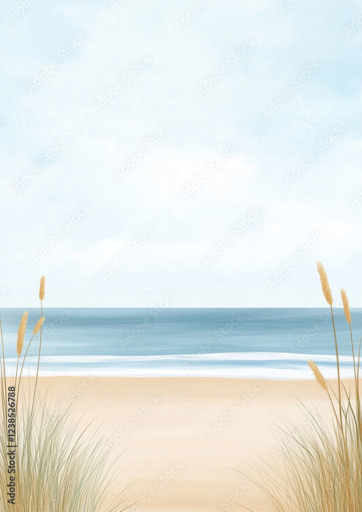 Aquarell Strand Hintergrund mit Textfreiraum