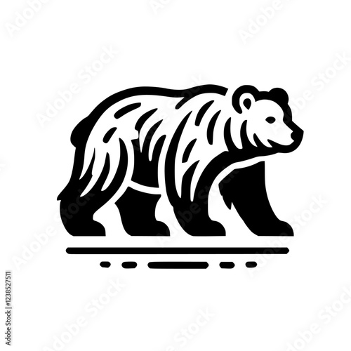 Majestic Grizzly Bear: A Vintage Line Art Design. Perfect for nature lovers, wildlife enthusiasts, and logo designers. This minimalist vector graphic is a timeless symbol of wild strength and beauty.