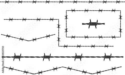 Barbed wire logo. Isolated barbed wire on white background
