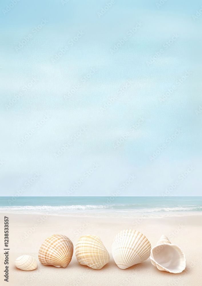 Aquarell Strand Hintergründe mit maritimen Motiven und Textfreiraum