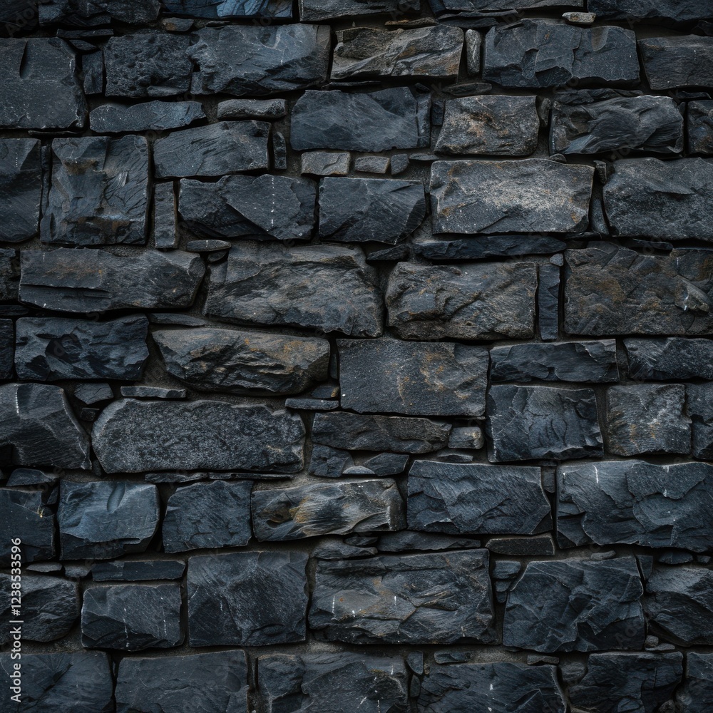 Fototapeta premium Gloomy Black Stone Wall Texture