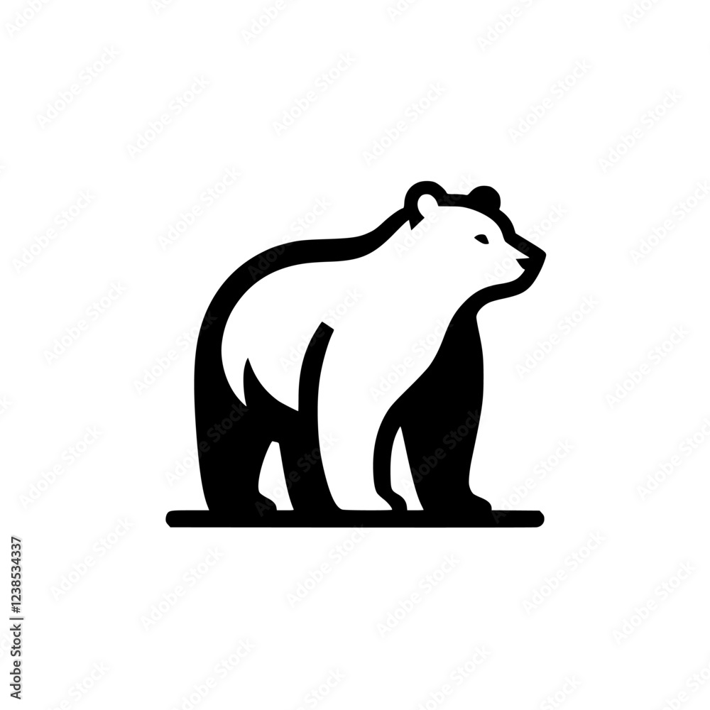 Fototapeta premium Majestic Bear: A Stunning Vector Illustration of a Bear in its Natural Habitat