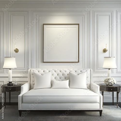 Elegant White Sofa in Classic Room Setting