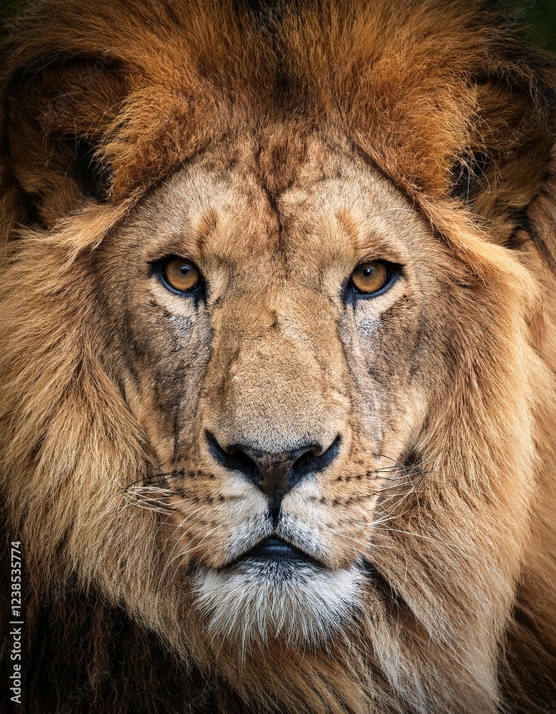 Portrait of a strong male lion Portrait of a strong male lion