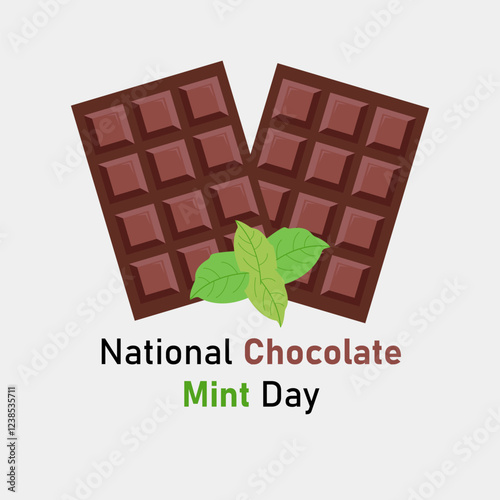vector graphic of National Chocolate Mint Day good for national National Chocolate Mint Day celebration. flat design. flyer design.flat illustration.