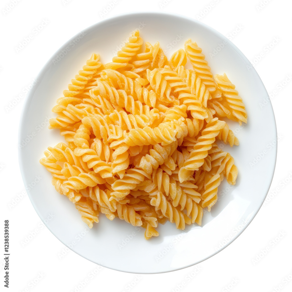 Fototapeta premium CreamyPastaDishTopView on transparent background.