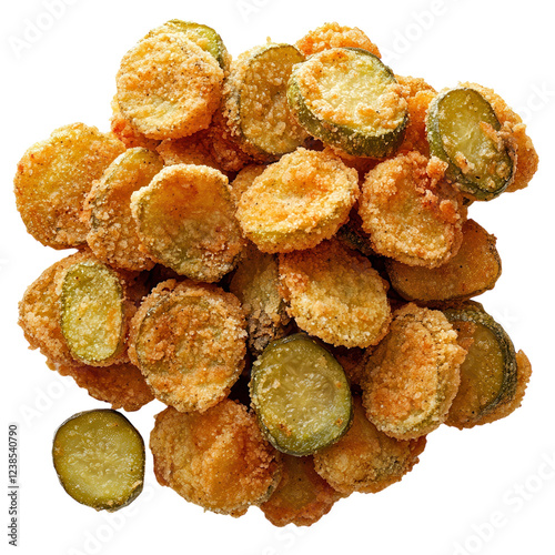 Crispy Fried Pickles Appetizer on transparent background.