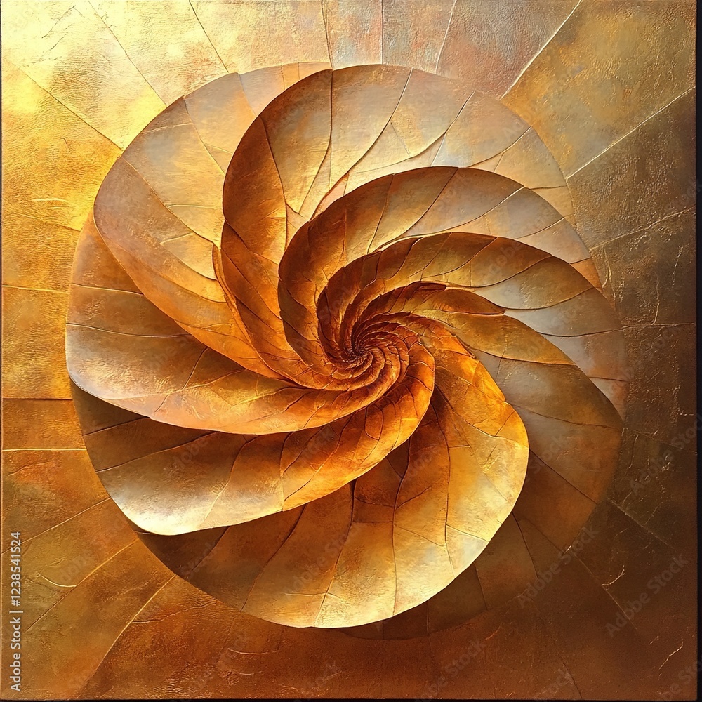 Fototapeta premium Golden spiral abstract art.