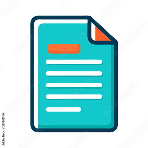 Bright blue document file with plain text lays on a white surface, symbolizing digital documentation, organization, and paperwork management in a professional environment