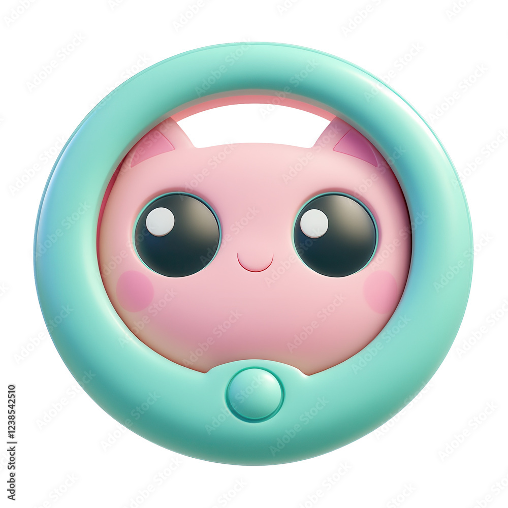Fototapeta premium Magnifying Glass 3D Icon on transparent background.