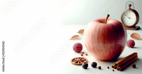 Ripe red apple on a clean white background | Premium AI-generated