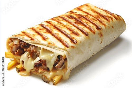 A classic french taco isolated on a white background