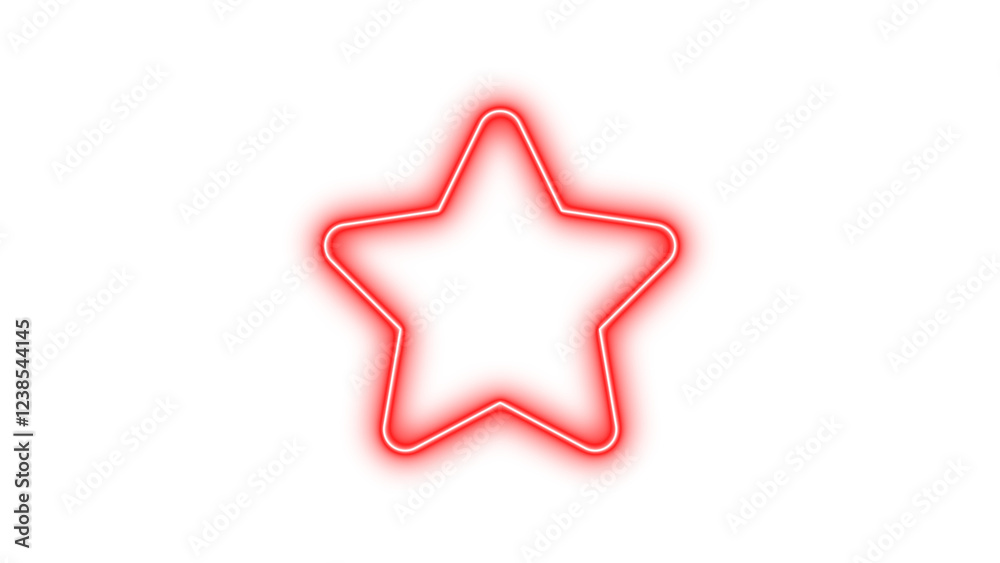 Neon symbol star icon red color glow with transparent background Neon symbol star icon red color glow with transparent background