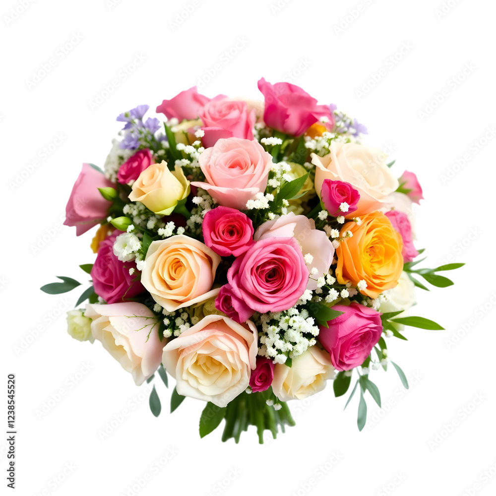 Fototapeta premium stunning bouquet of mixed flowers in various vibrant colors symbolizing beauty, celebration and elegance, perfect for weddings, events and floral decor