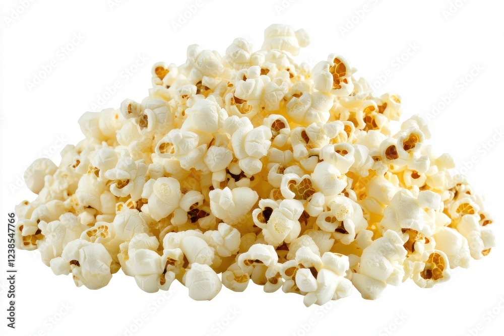 Delicious popcorn snack surrounded by whimsical elements on bright background Delicious popcorn snack surrounded by whimsical elements on bright background