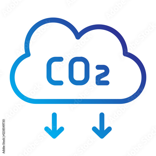carbon dioxide Renewable energy Line Gradient Icon
