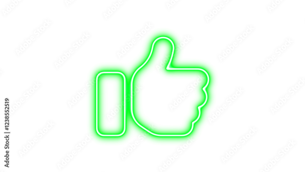 Neon symbol thumbs down icon green color glow with transparent background Neon symbol thumbs down icon green color glow with transparent background